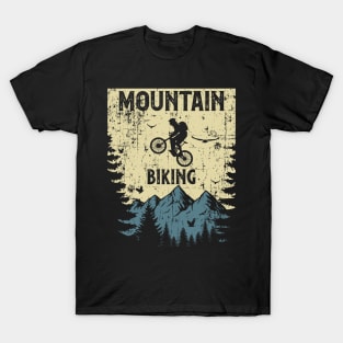 Mountain biking distressed look vintage T-Shirt